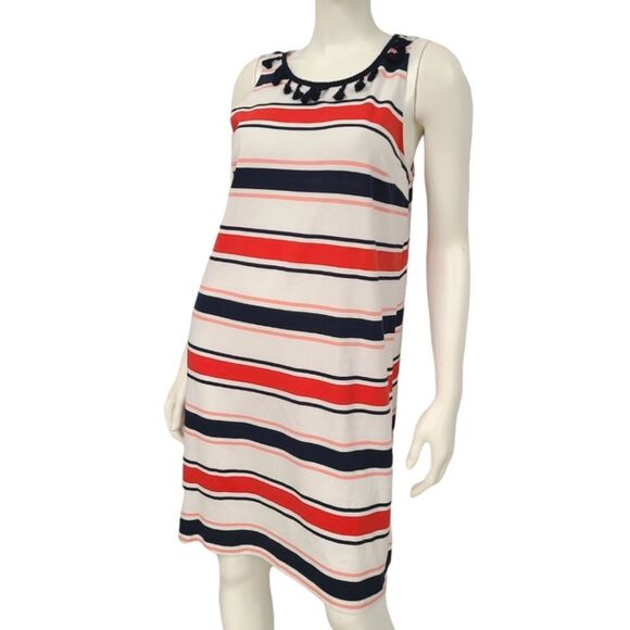 Crown and Ivy Striped Summer Dress Womens Size Small Red White Blue - Picture 2 of 6